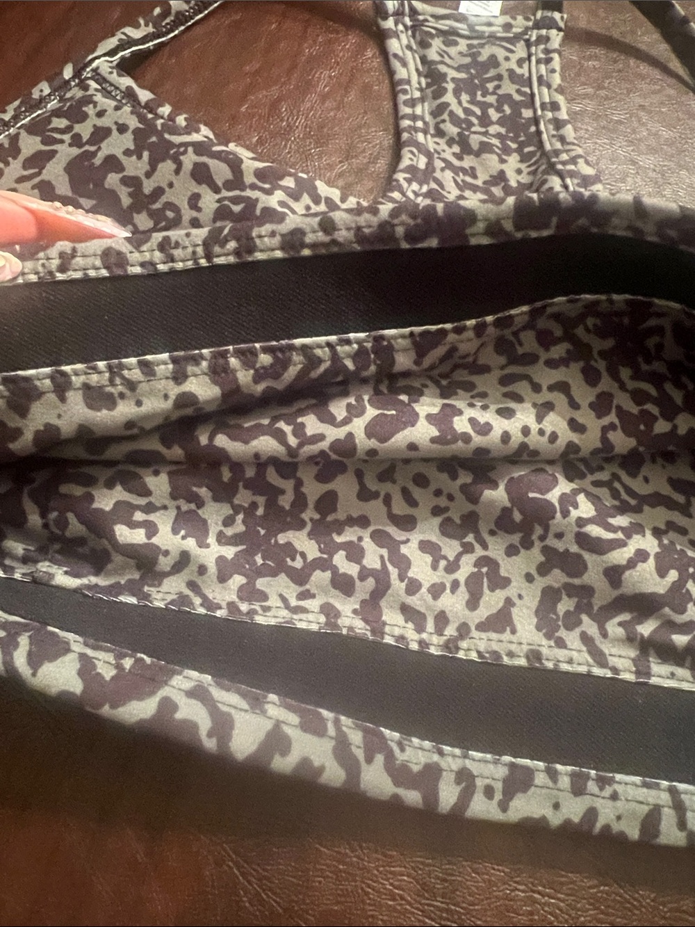Sage Animal Print High-Neck Sports Bra - Picture 6 of 6